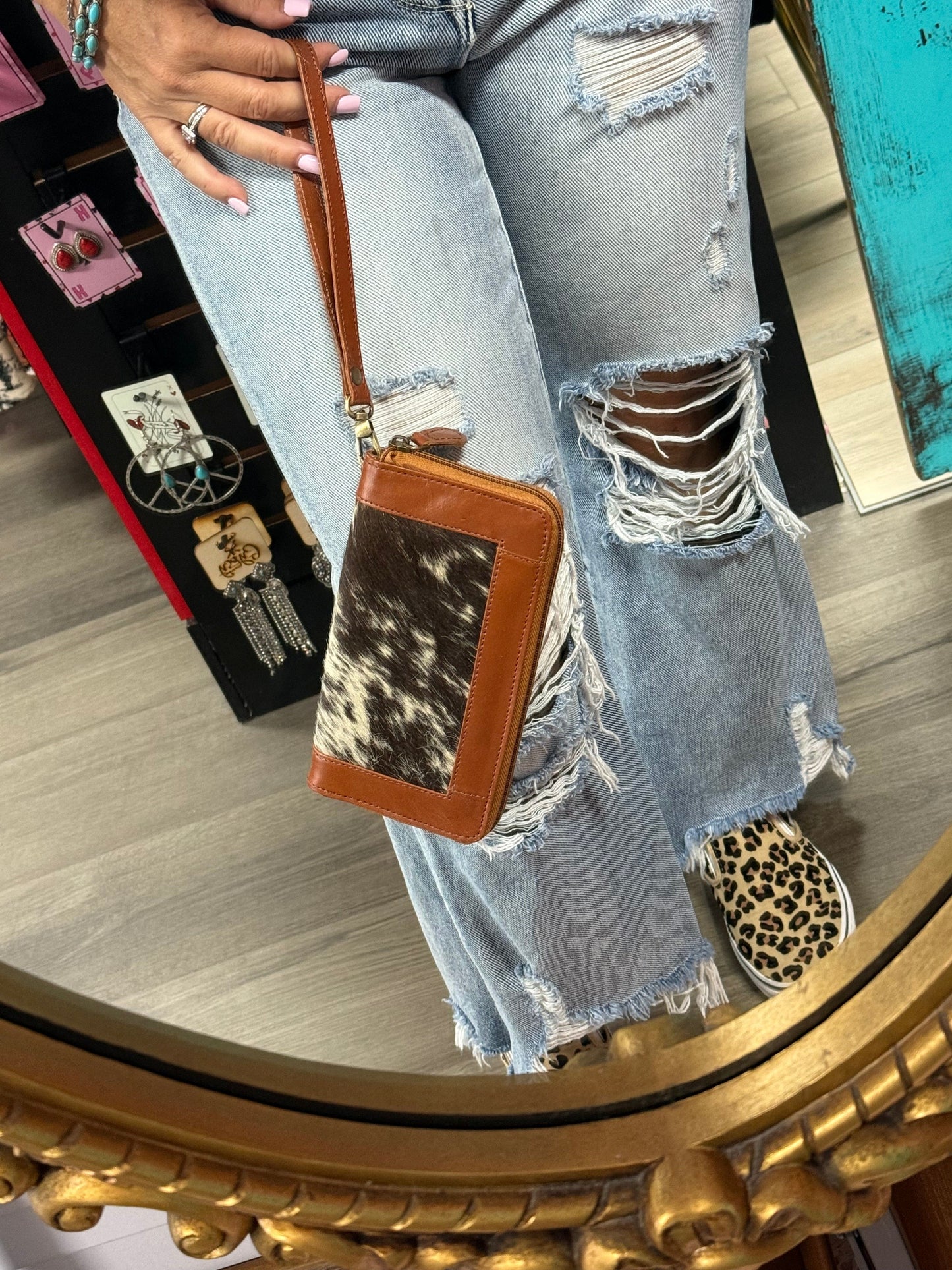 The Whiskey Wanderer Cowhide Clutch Wallet