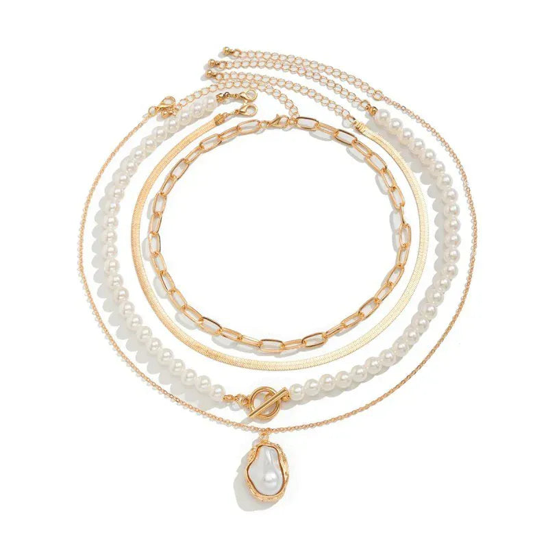 Coastal By Gypsy Outlaw Pearl Stacked Necklace