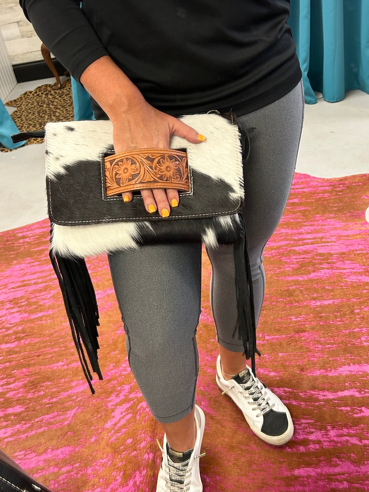 Long Hair Hide Clutch / Crossbody