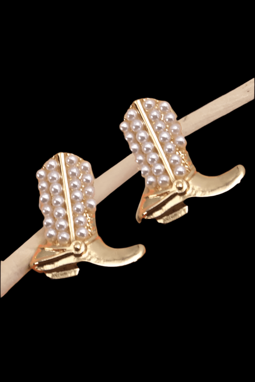 Boot Pearl Stud Earrings