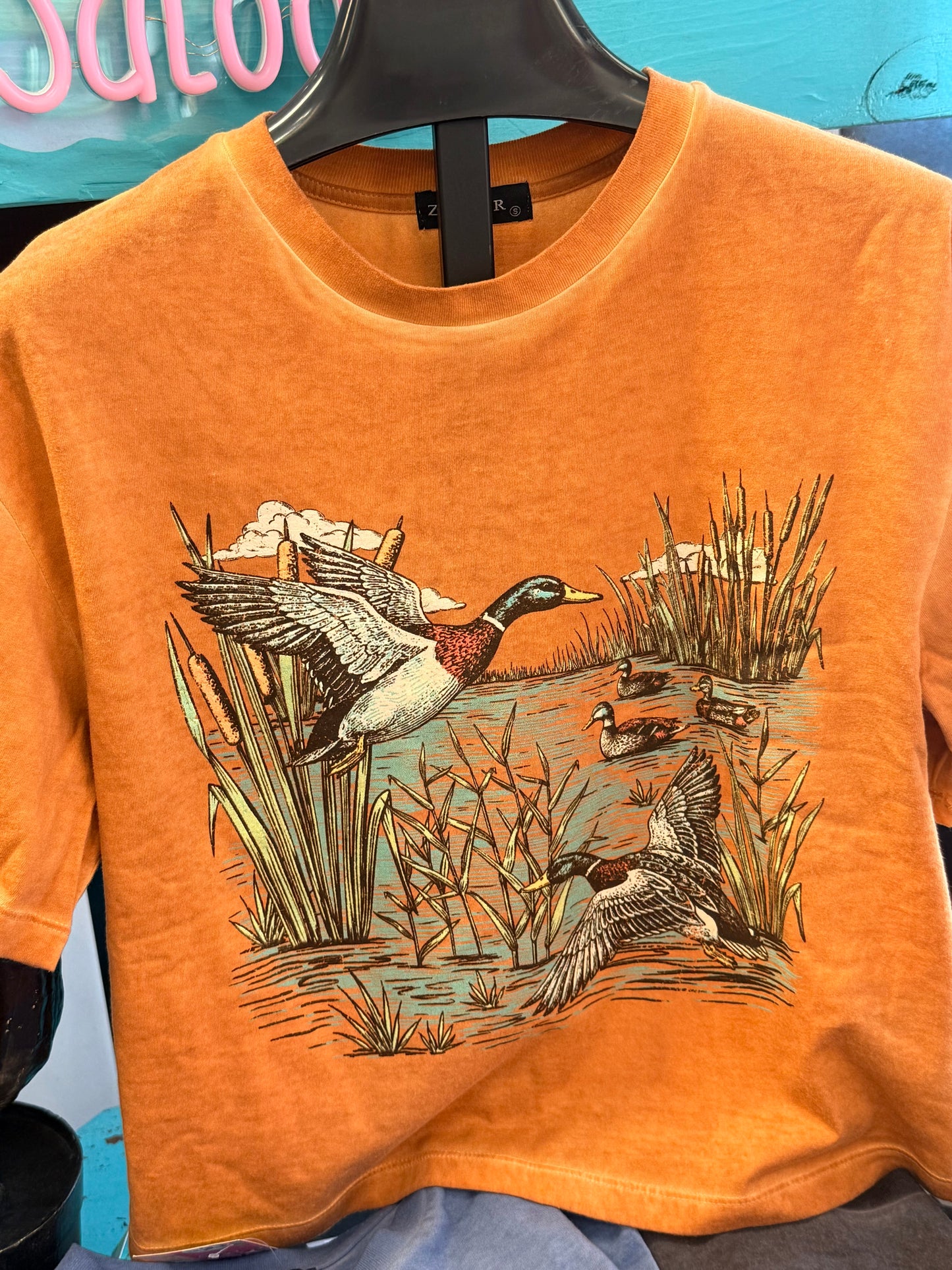 Backwater Distressed Mallard Crop Top