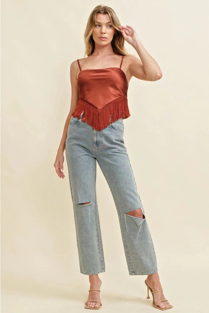 Fringe With Benefits Scarf Top