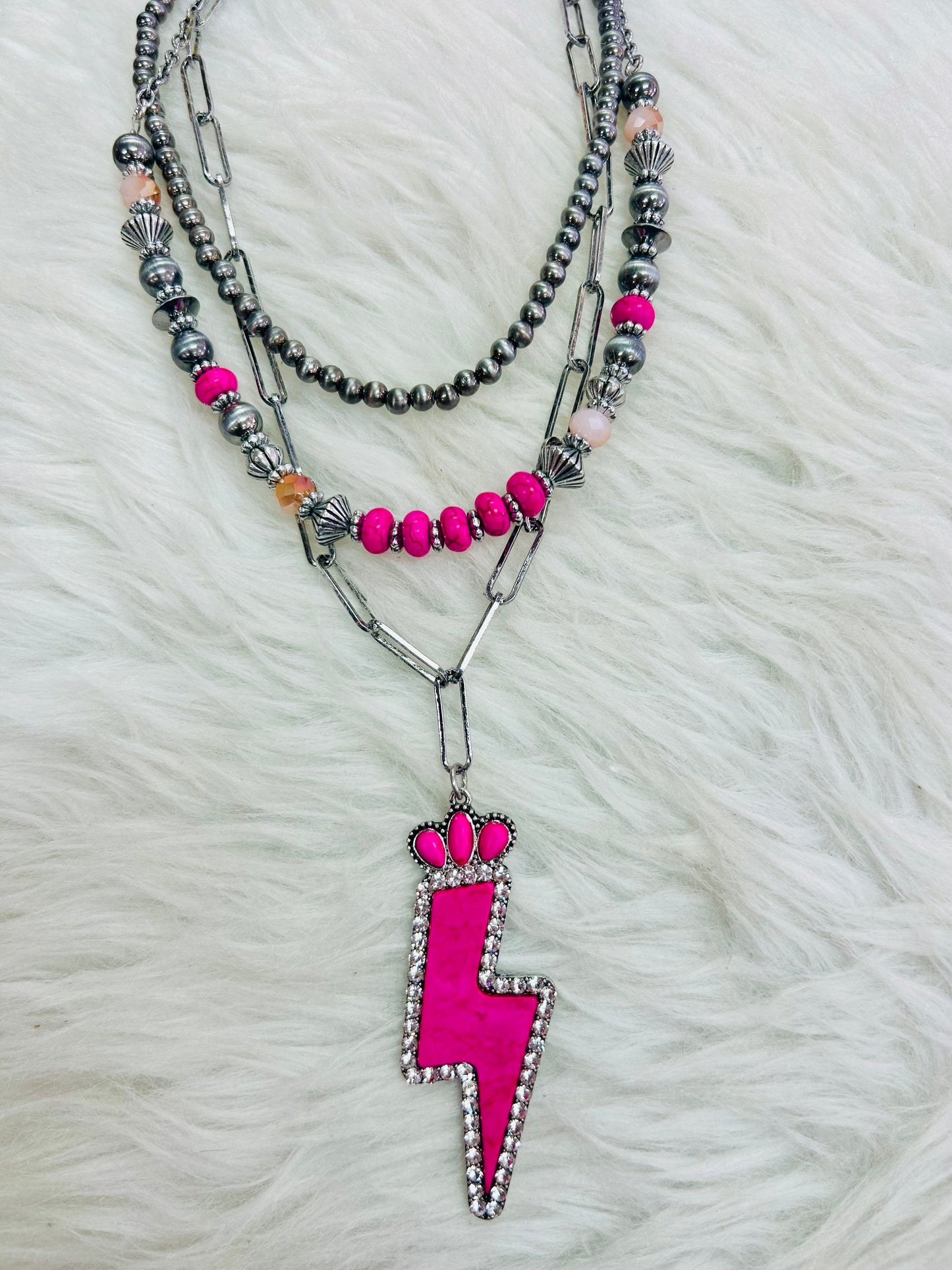 Lightning Bolt Layered Necklace
