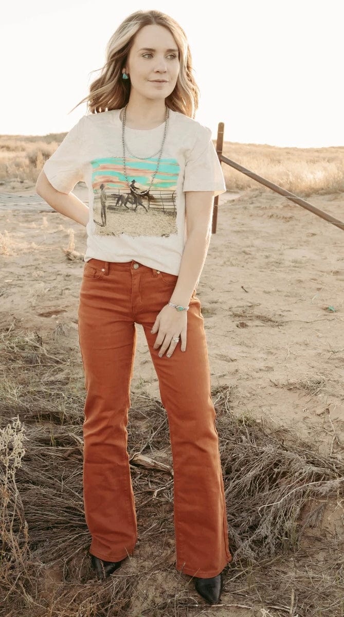 Rodeo Riders Denim Jeans in Rust