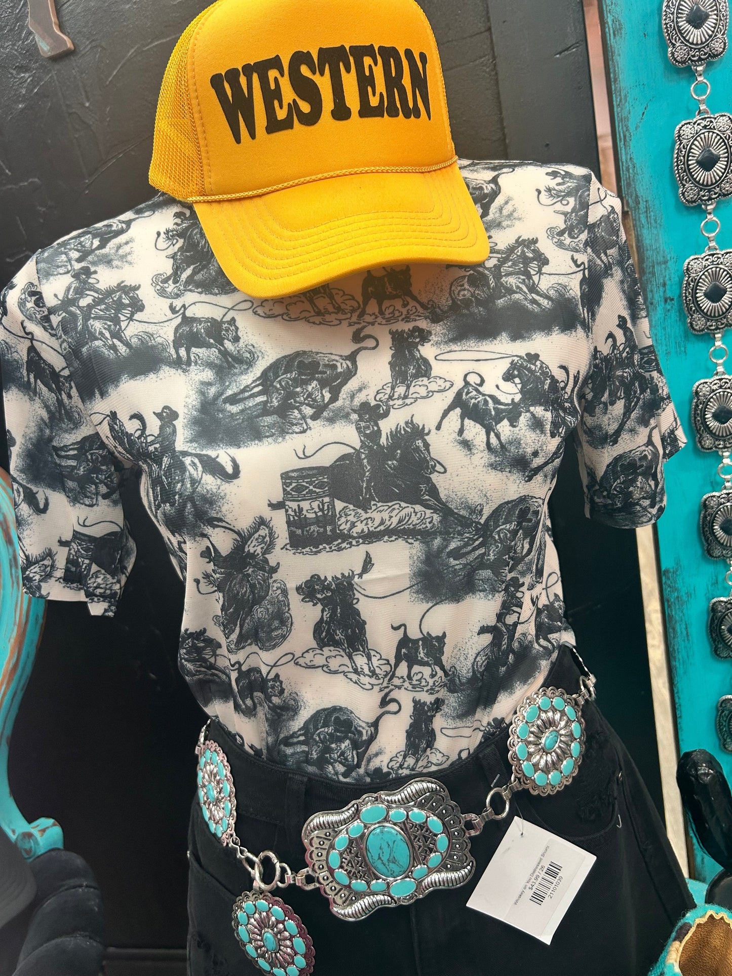 On the Road Rodeo Mesh Top