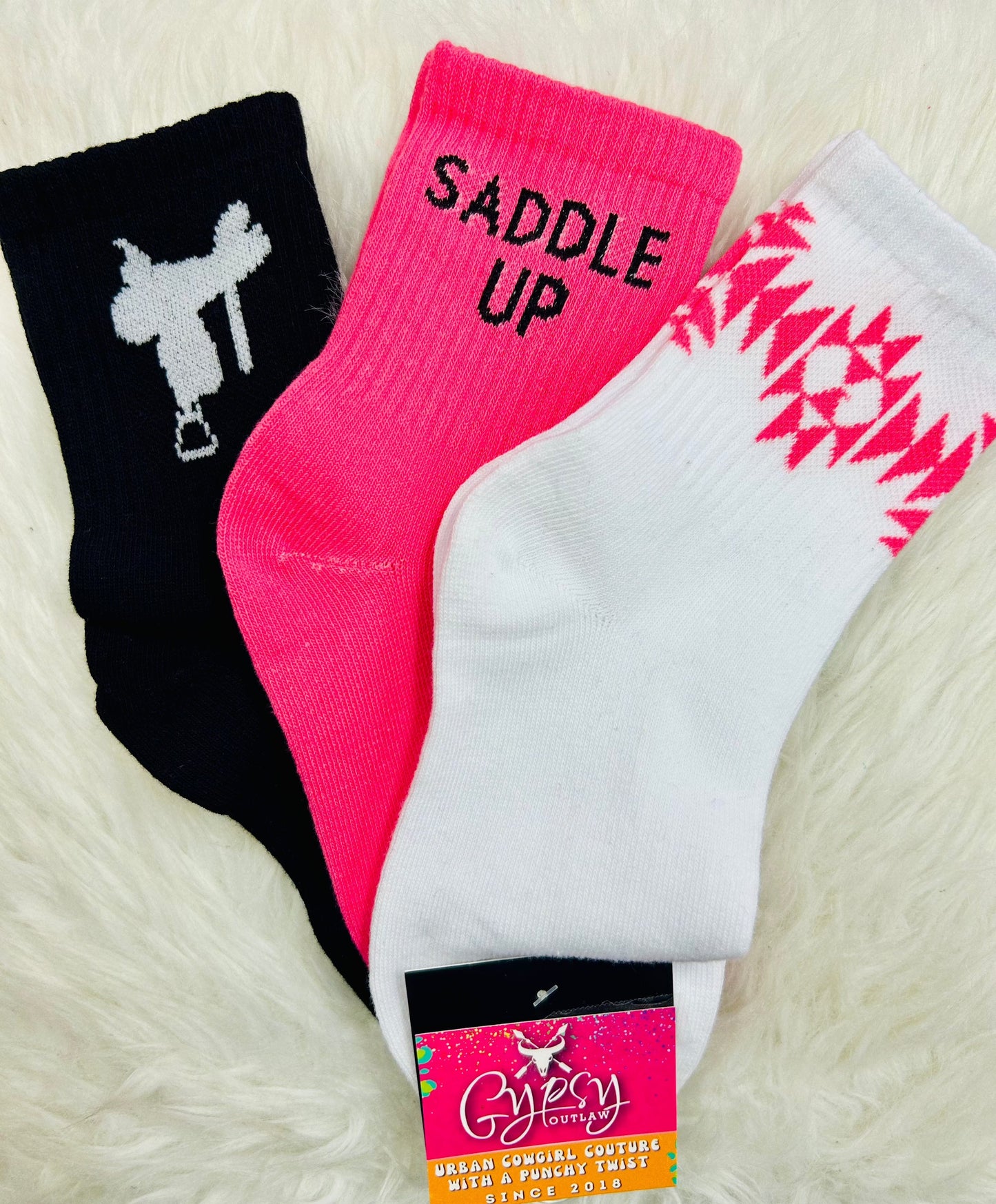 The Buckle Bunny 3 Pack Crew Socks