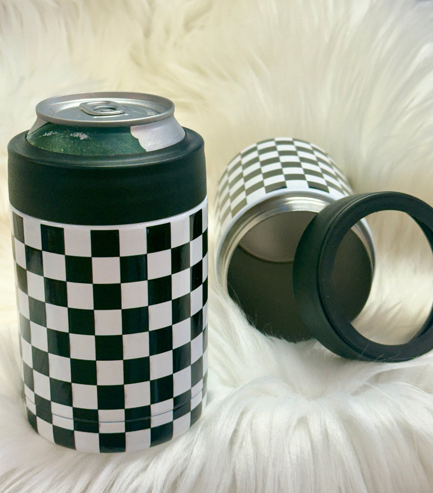 Checkered Can Coozie
