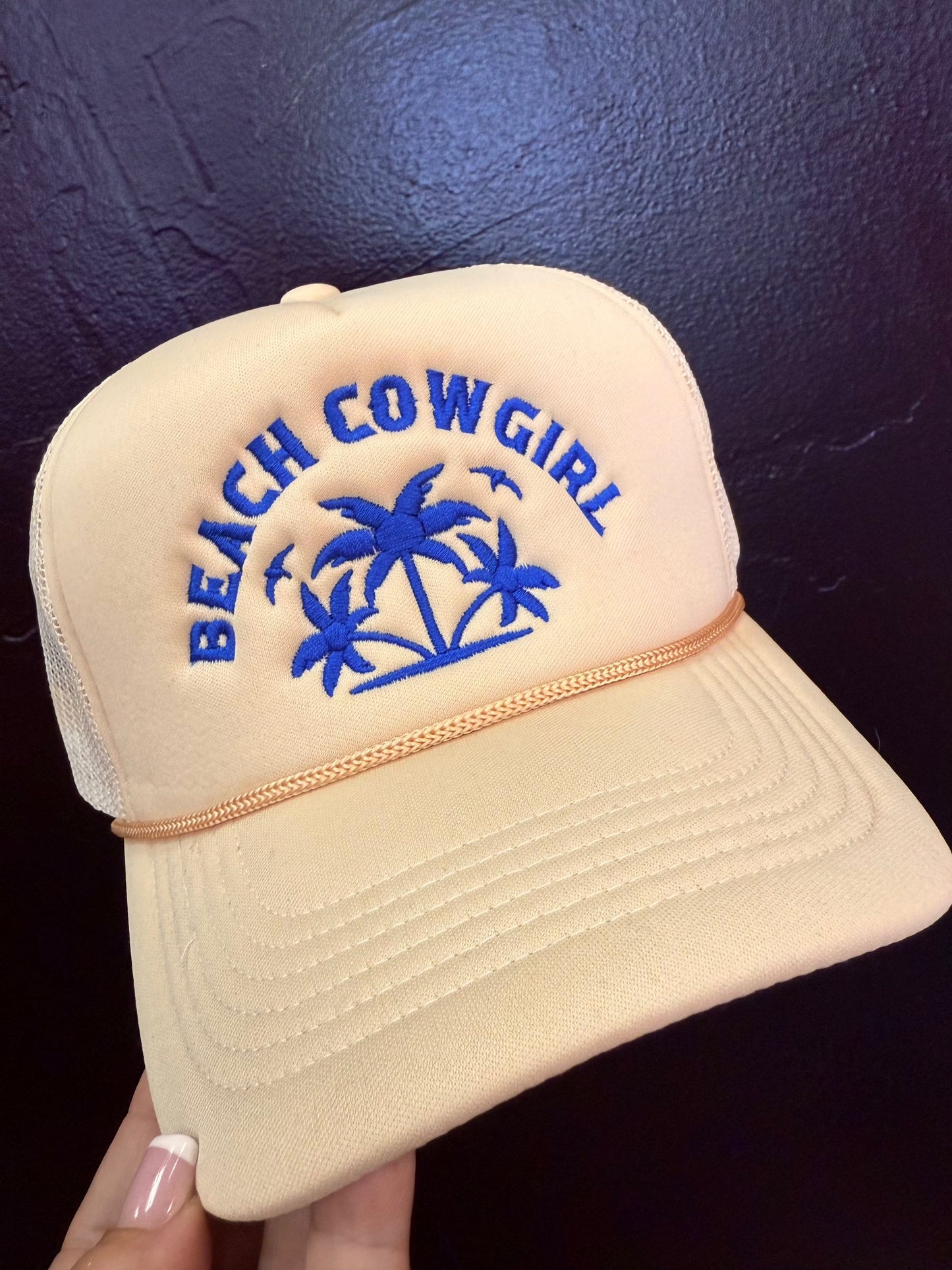Beach Cowgirl Trucker Hat (Cream)