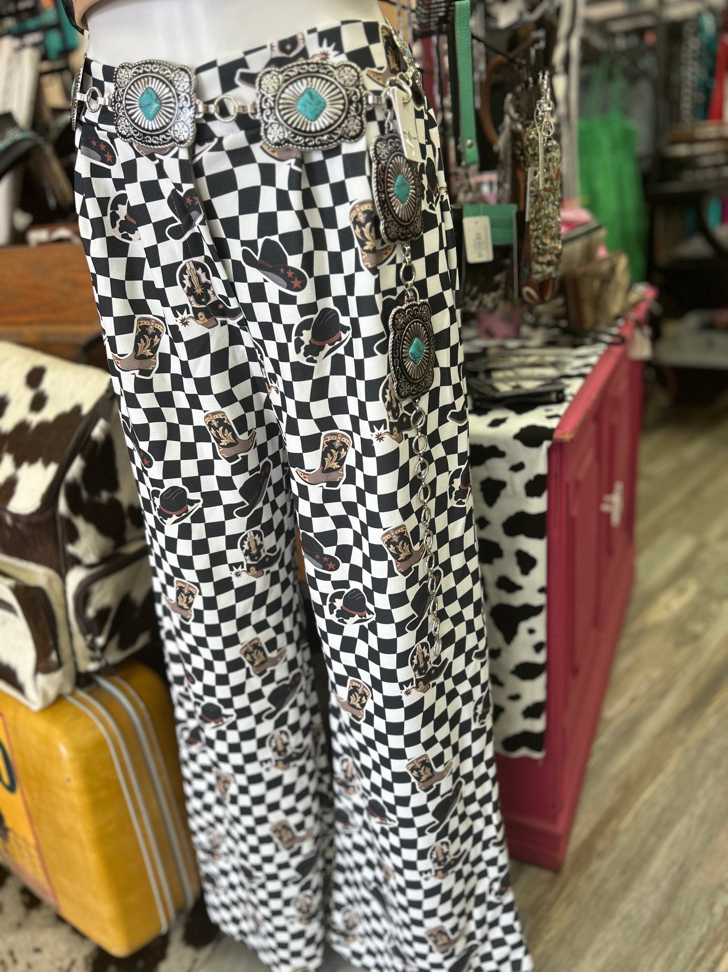 The Punchy Checkmate Wide Leg Pants