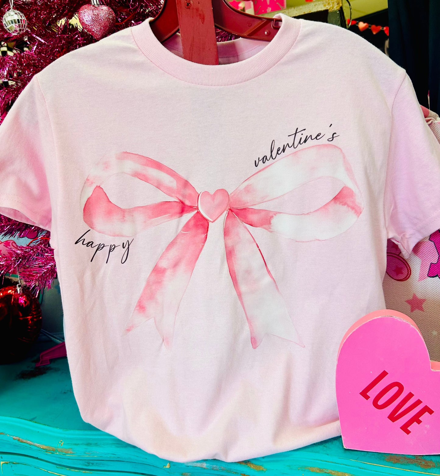 Valetine's Day Bow Tee