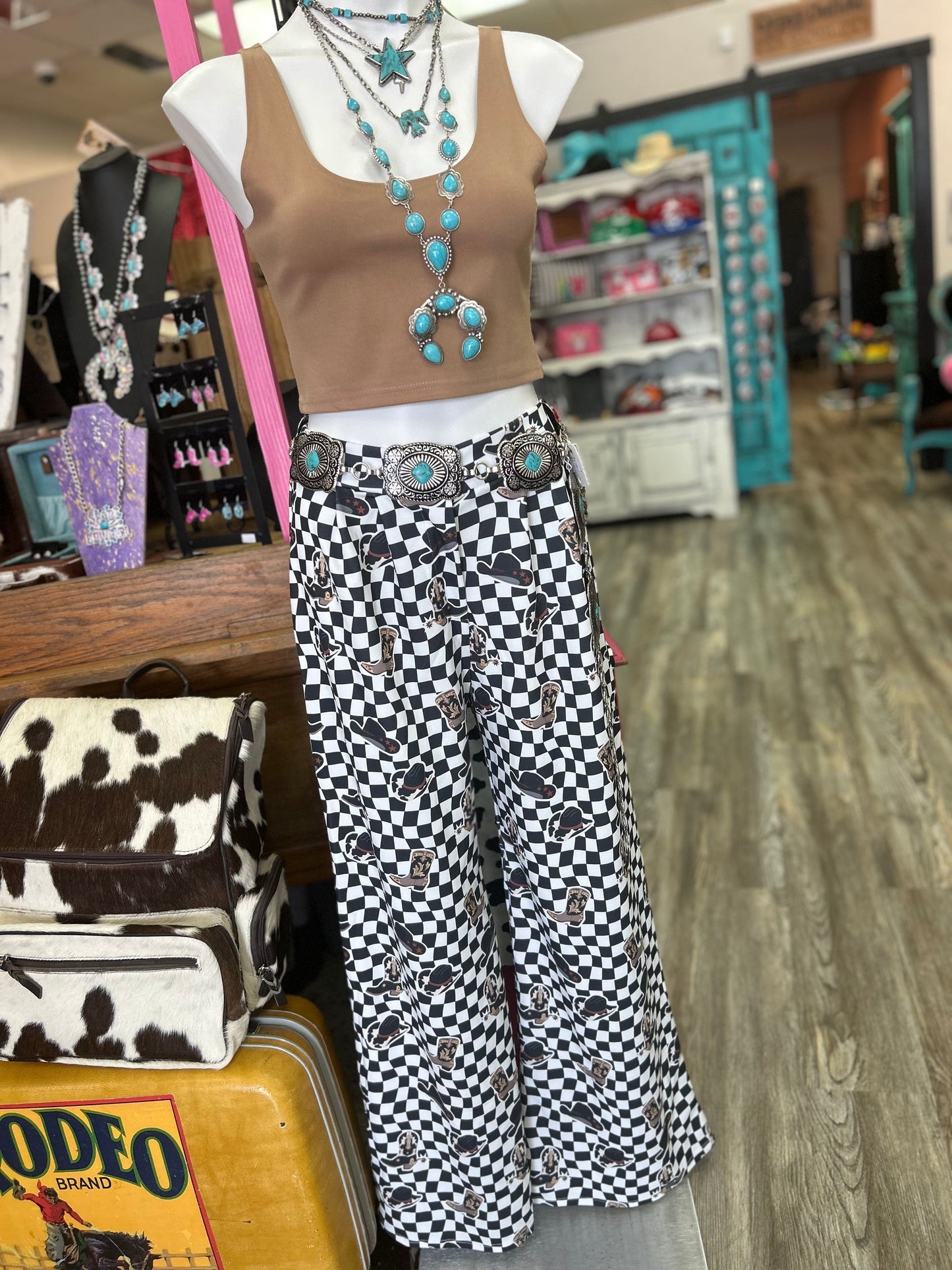 The Punchy Checkmate Wide Leg Pants