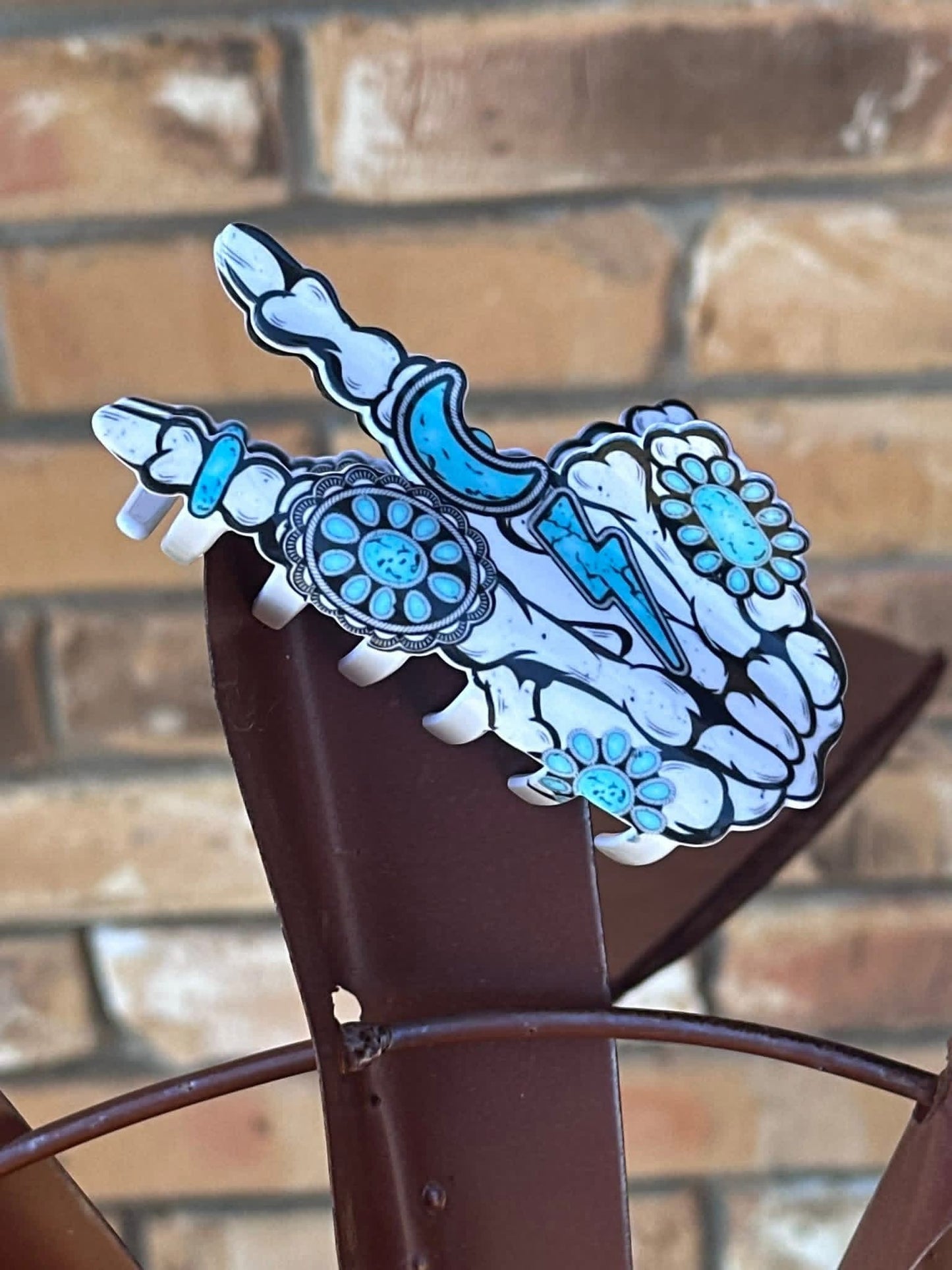 Peace, Love & Turquoise Claw Clip