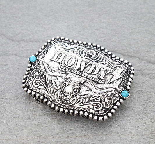 Howdy Western Belt Buckle