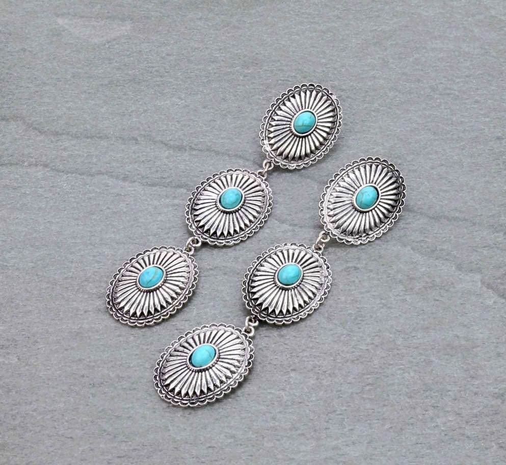 Concho Drop Earrings