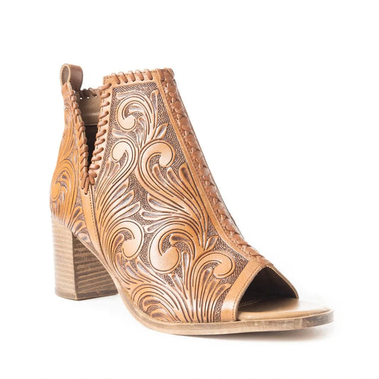 **PRE-ORDER** Leather Tooled Block Heel