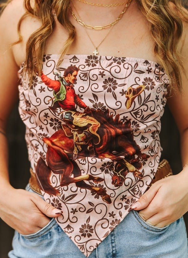 Buckin’ Cowboy Western Bandana Top