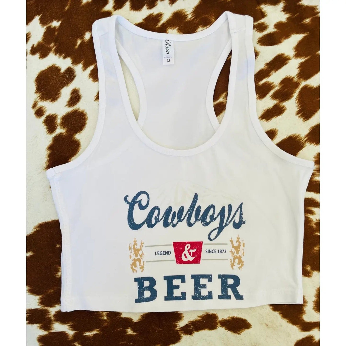 Cowboys & Beer Cropped Tank Top