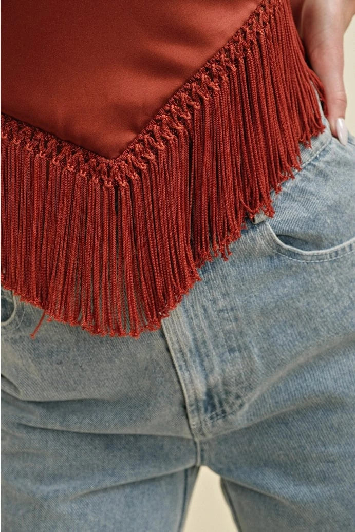 Fringe With Benefits Scarf Top