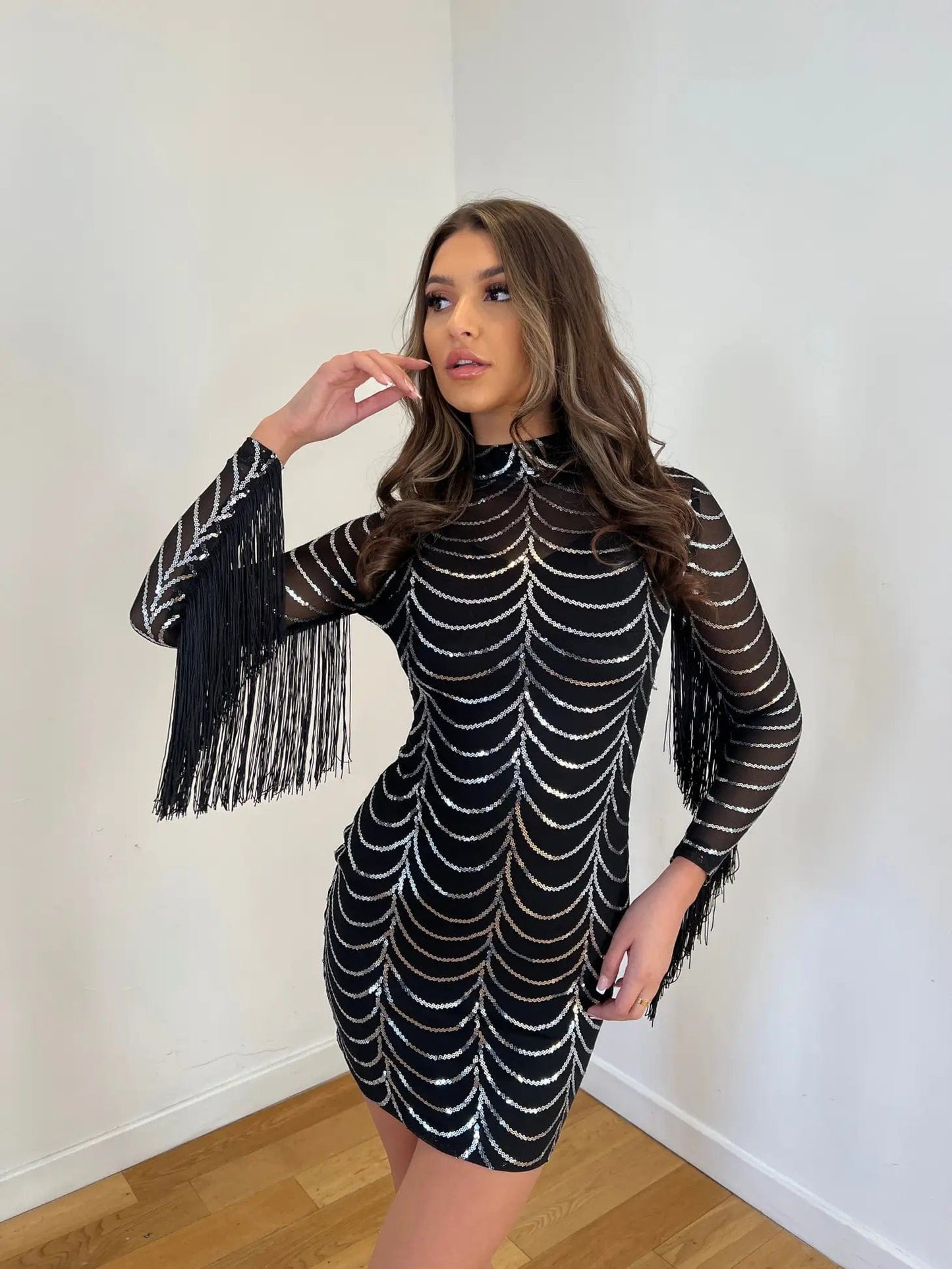 Queen Of Country Sequin Fringe Dress