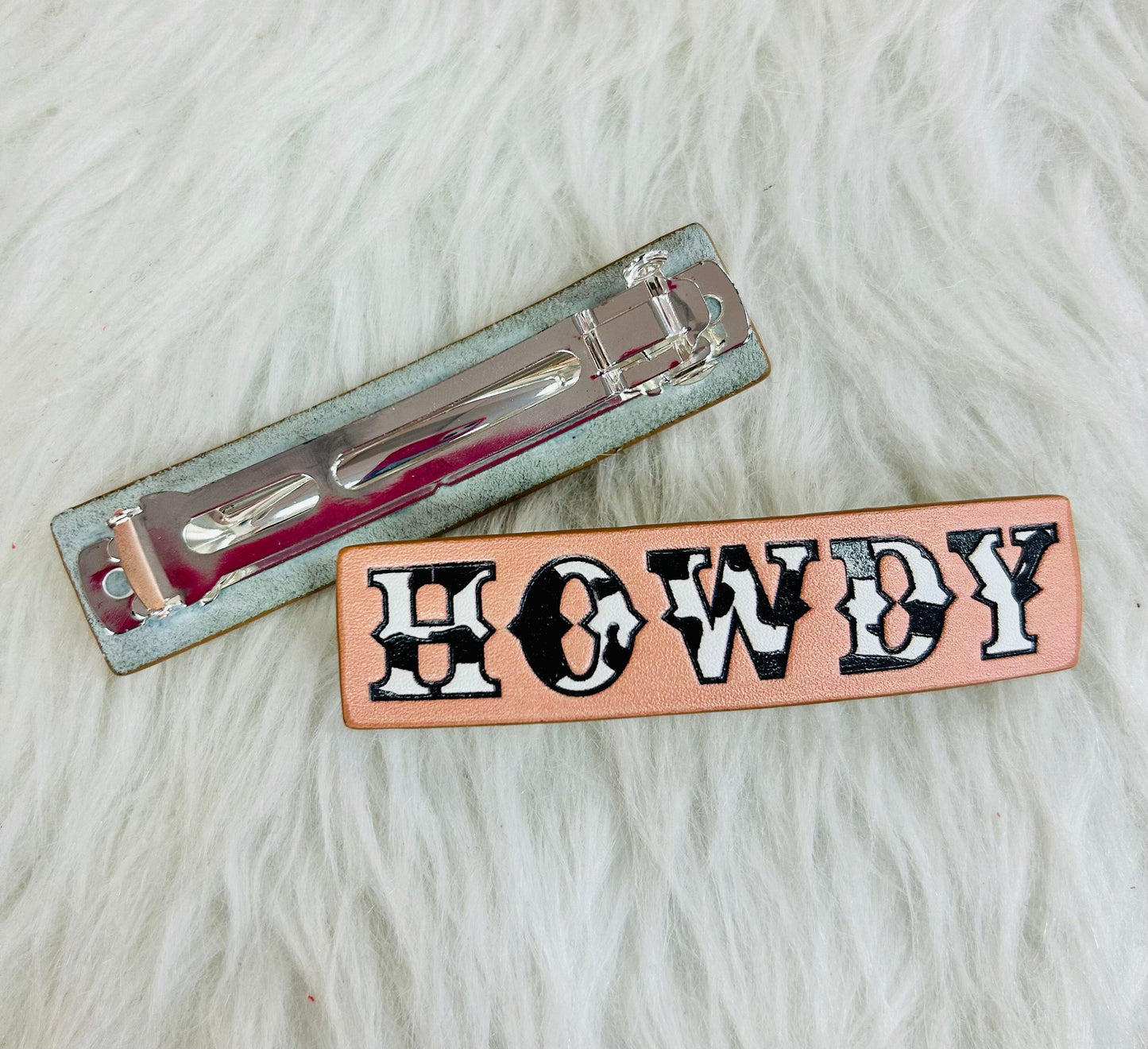 Western Leather Hair Barrette