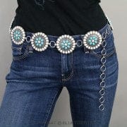 Ivory & Turquoise Concho Belt
