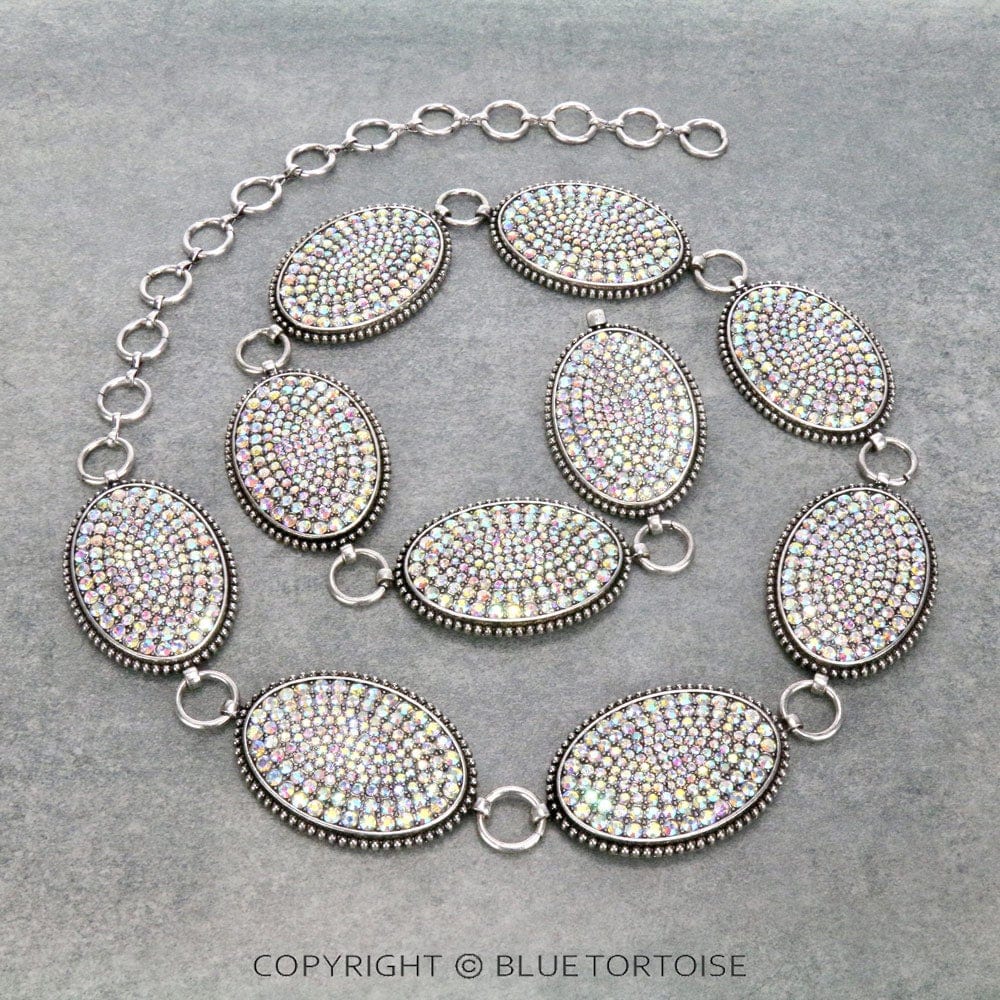Oval Rhinestone Concho Belt