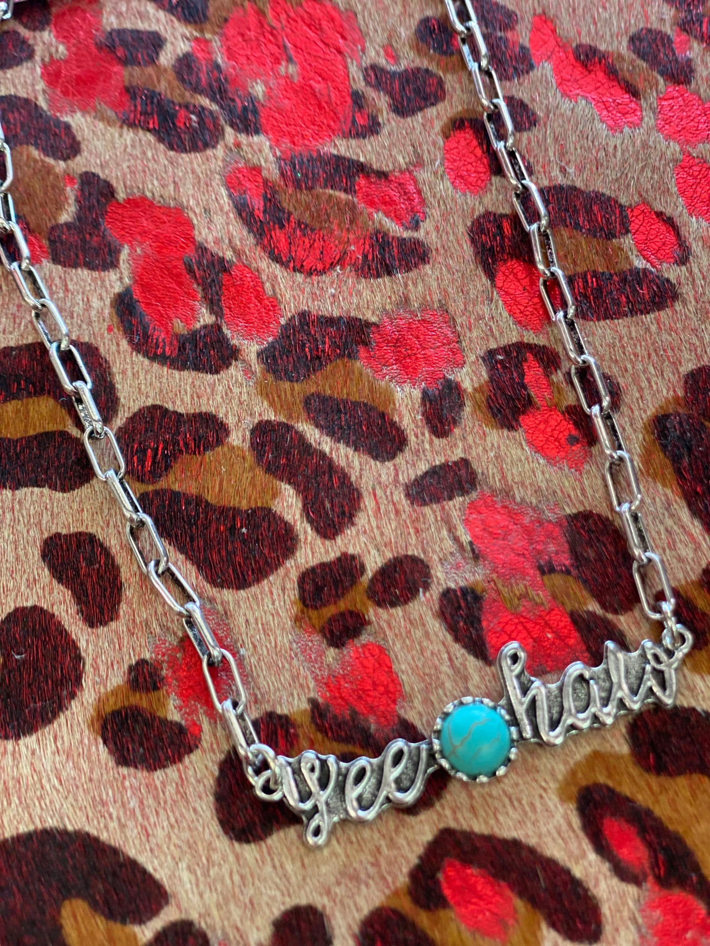 YeeHaw Bar Necklace W/Turquoise Accents