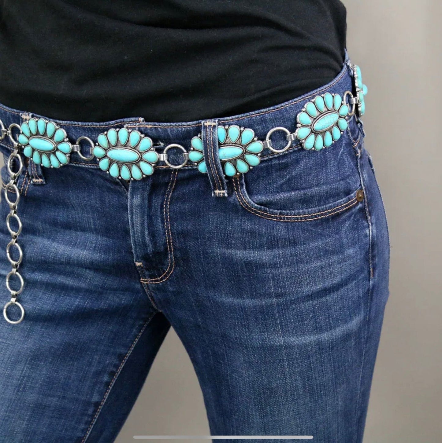 Oval Turquoise Concho Belt