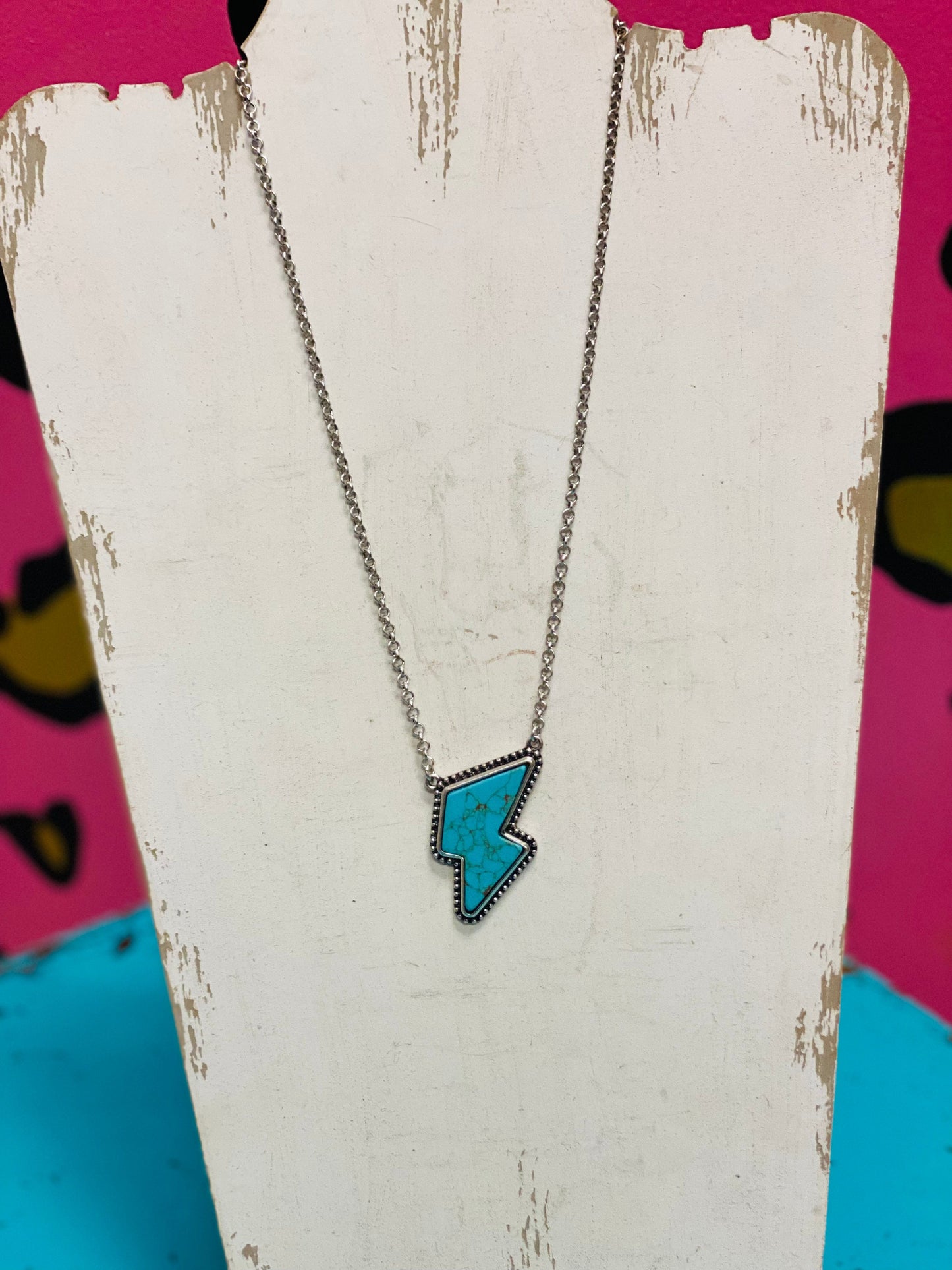 Lightning Bolt Turquoise Necklace
