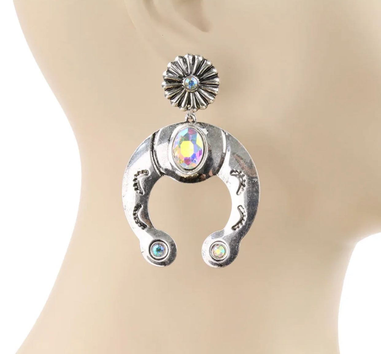 Squash Blossom Earrings W/AB Stone
