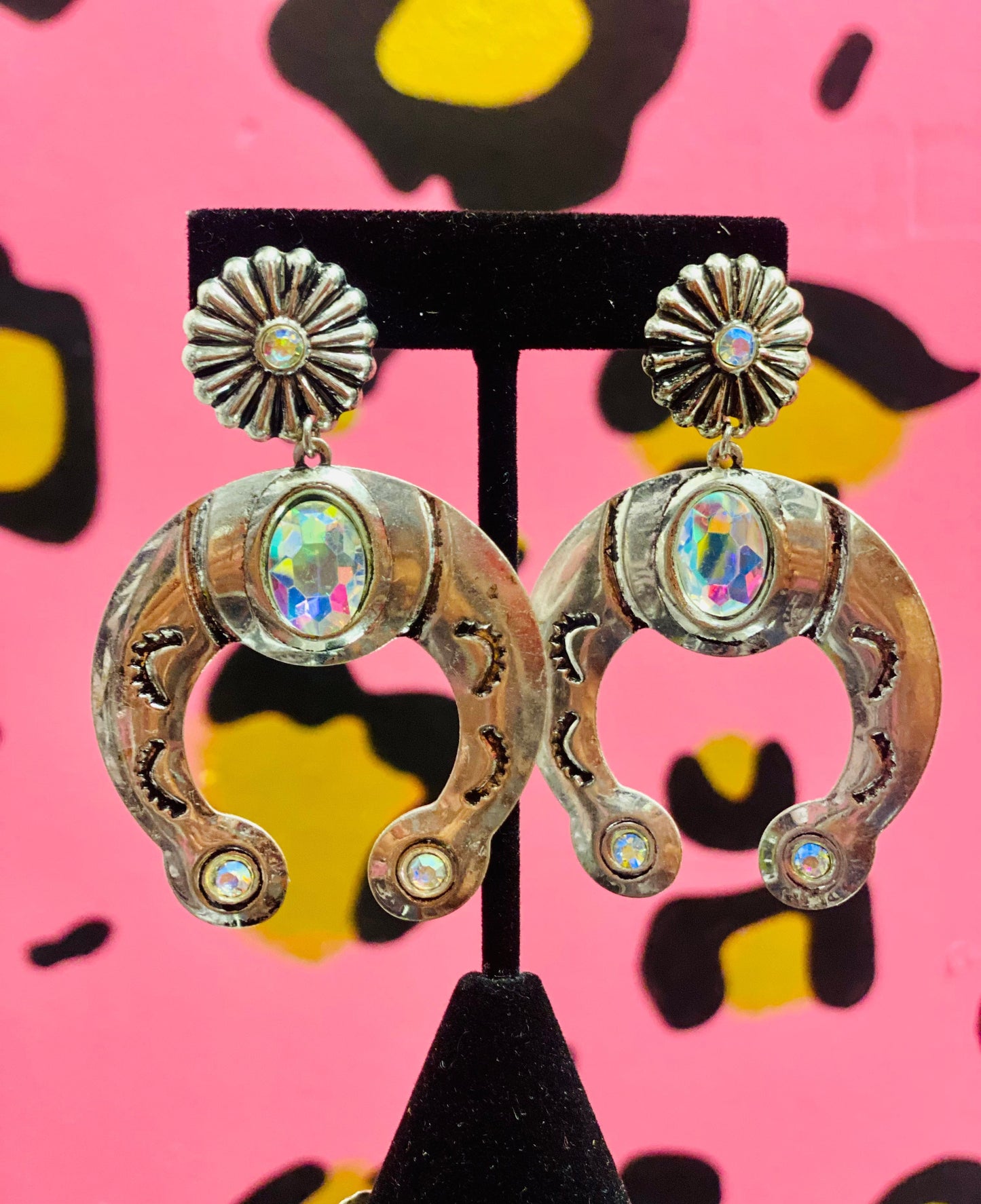 Squash Blossom Earrings W/AB Stone