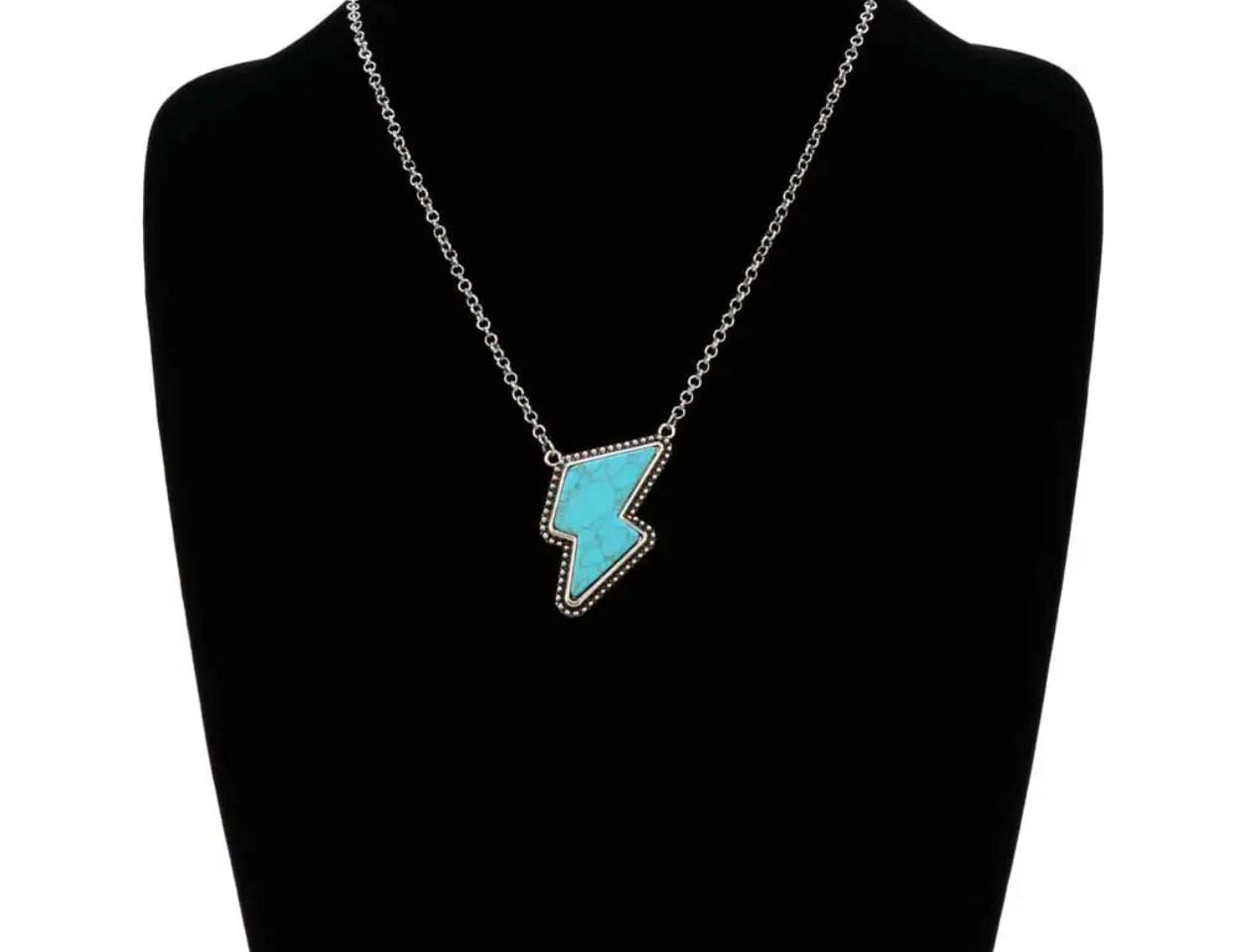 Lightning Bolt Turquoise Necklace
