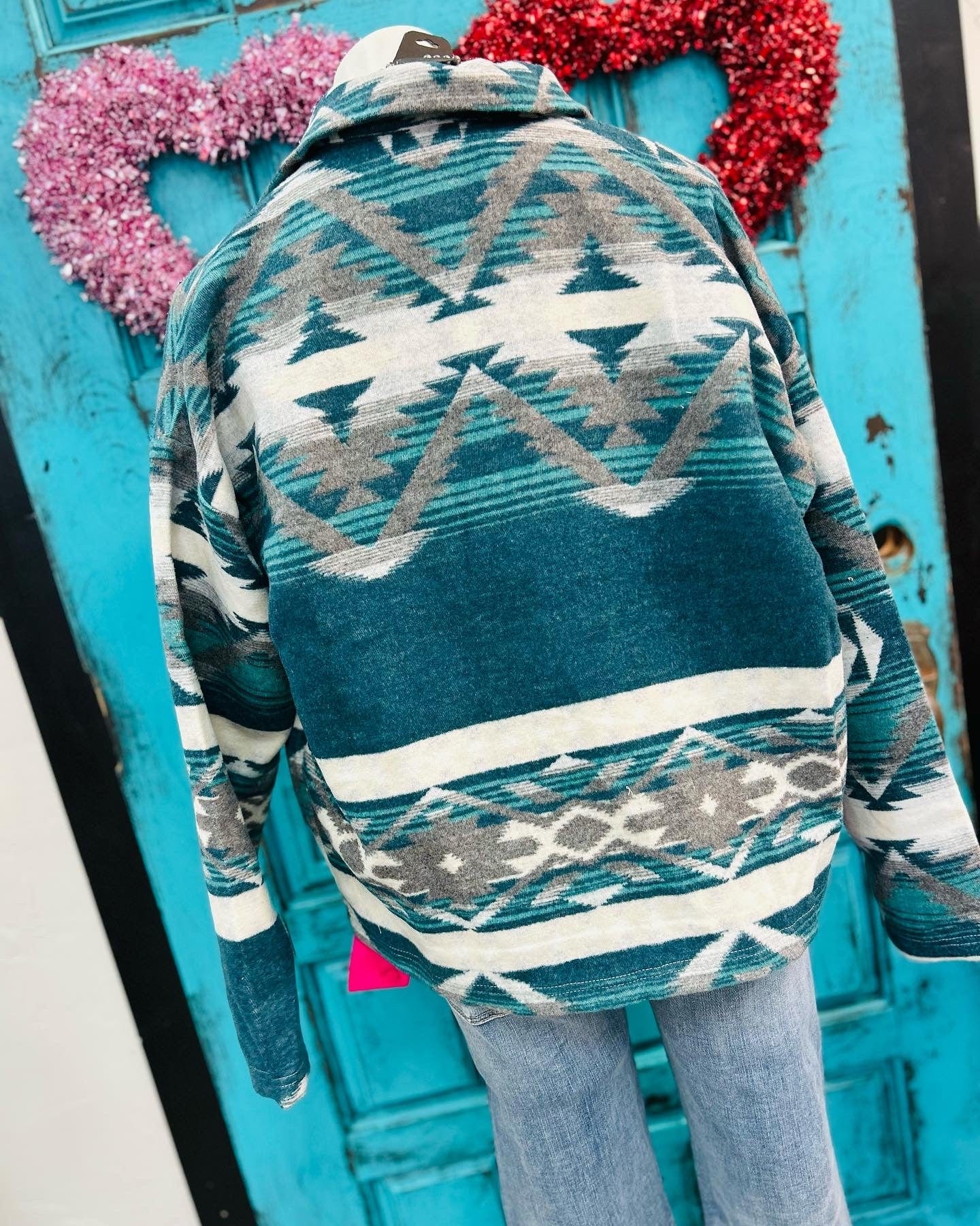 Texas Rain Aztec Shacket