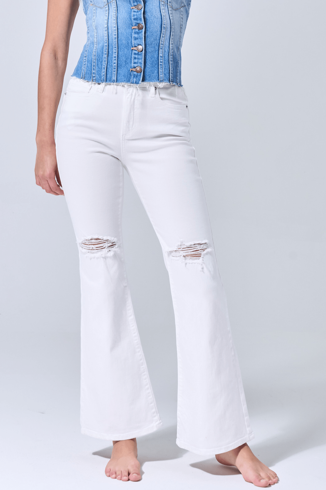 The Rustler's White Flare Denim