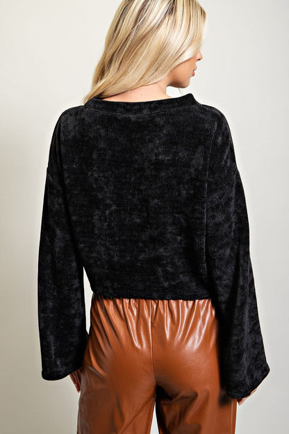 Bell Sleeve Cropped Sweater