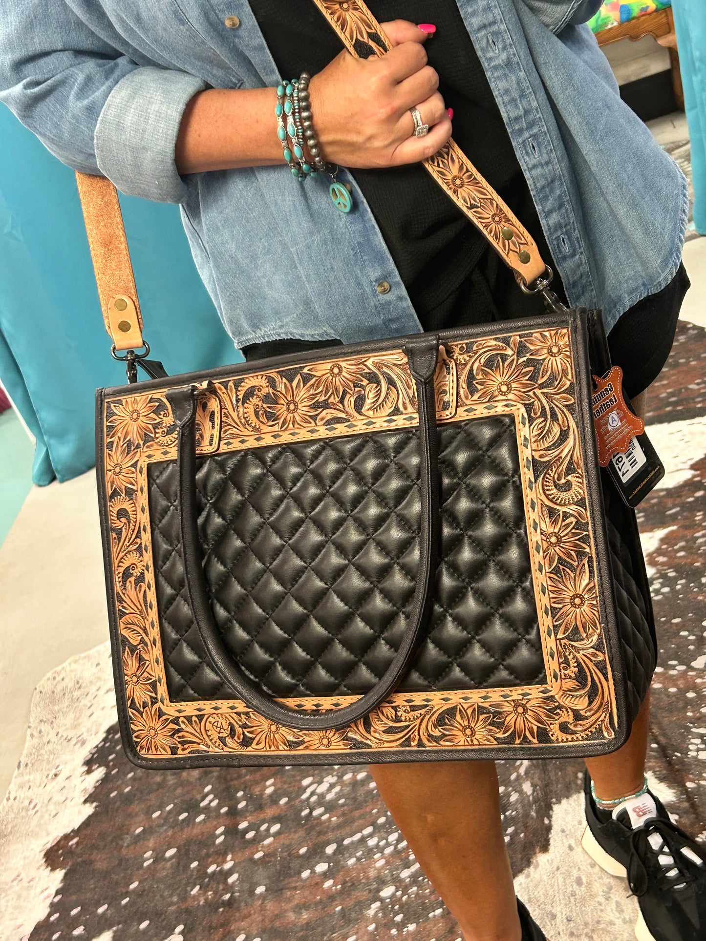 Chanel Me Cowgirl Tooled Tote Bag