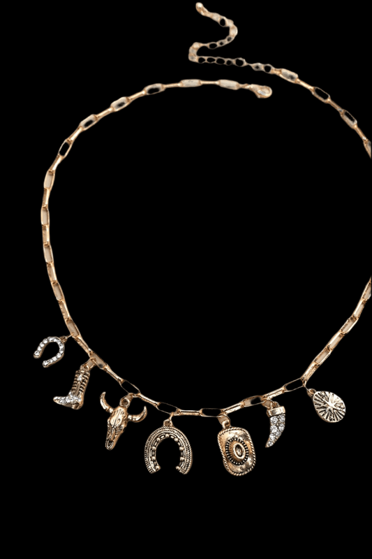 Rhinestone Rodeo Charm Necklace