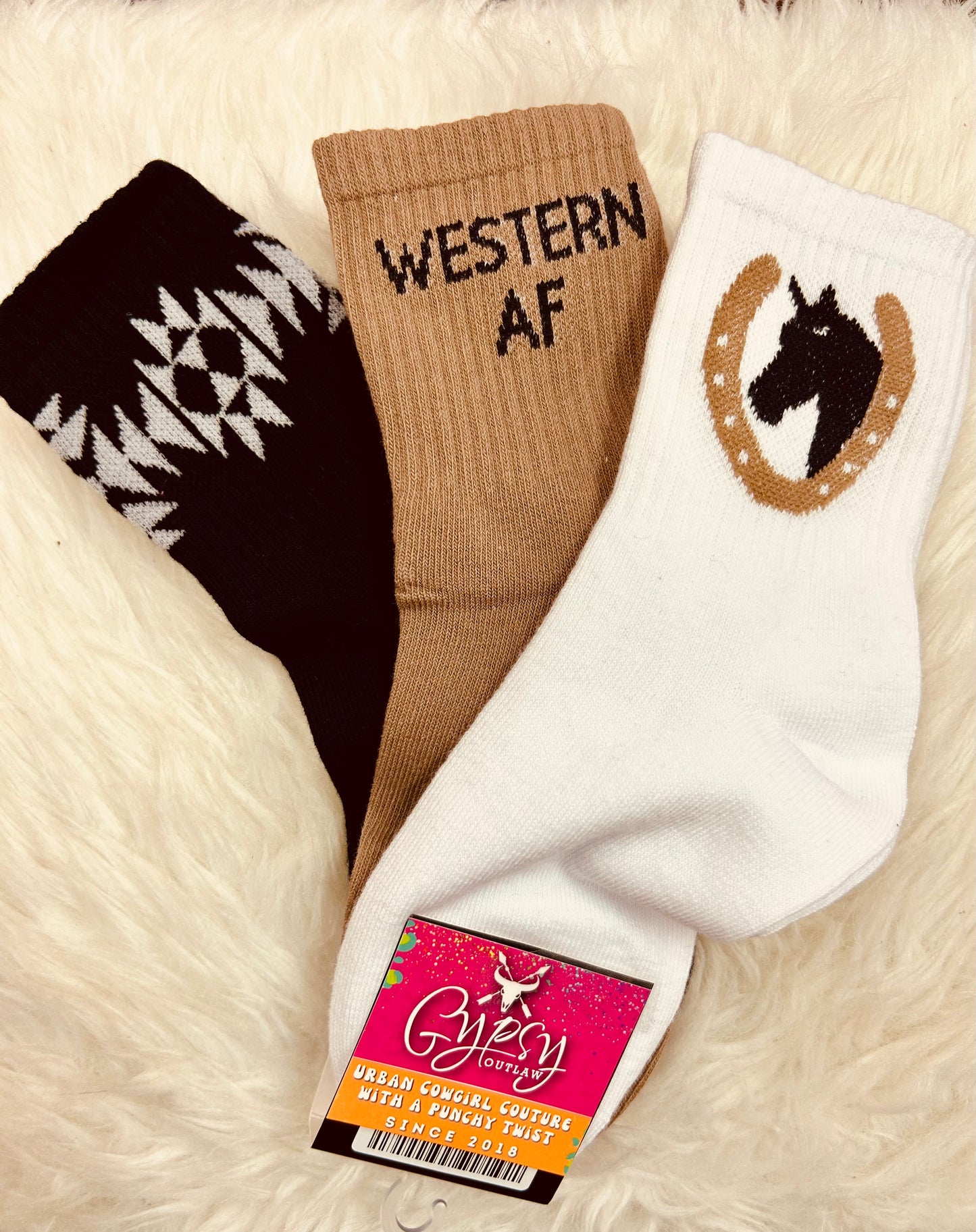 Saddle Up 3 Pack Crew Socks