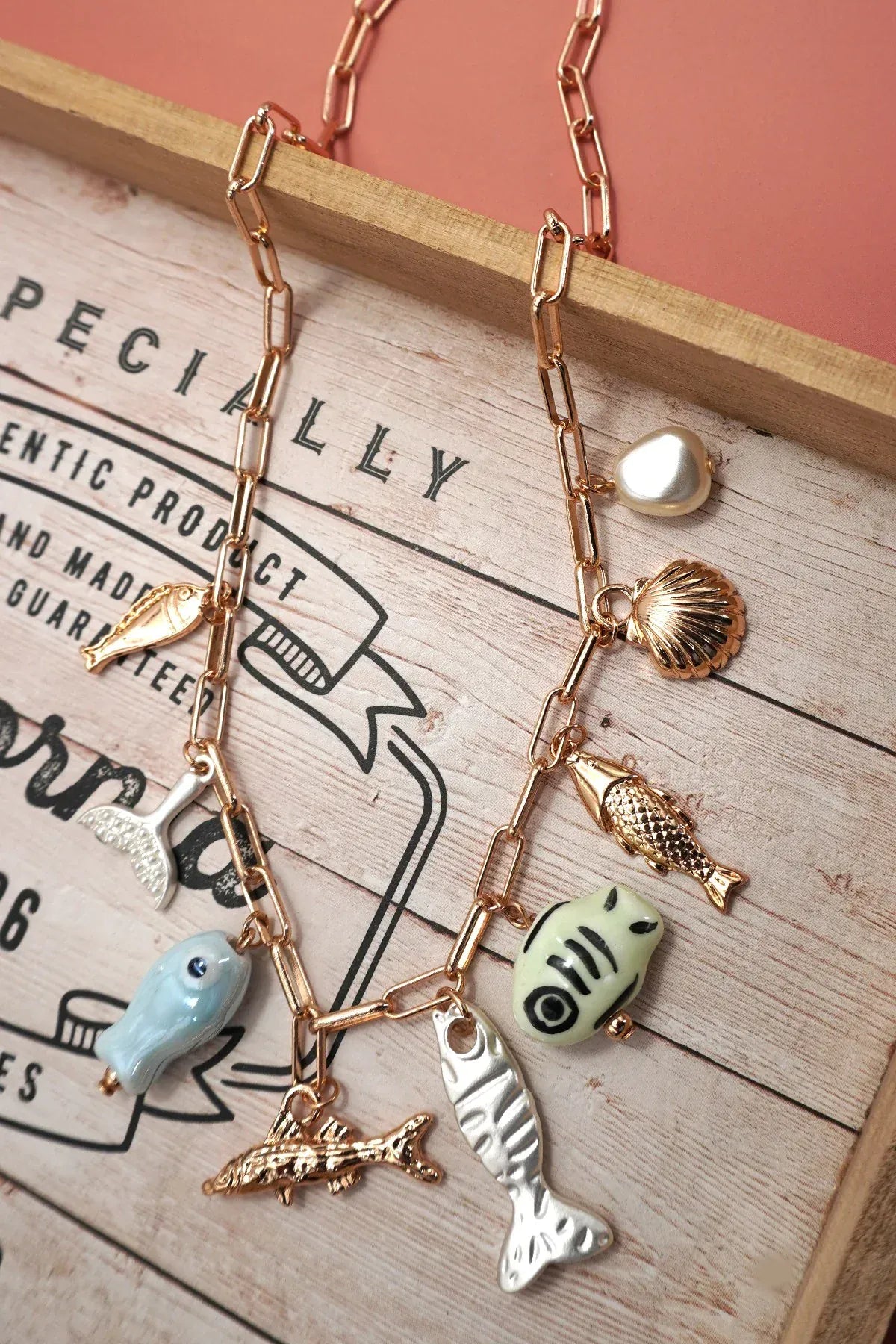 Coastal By Gypsy Outlaw Porcelain Charm Necklace