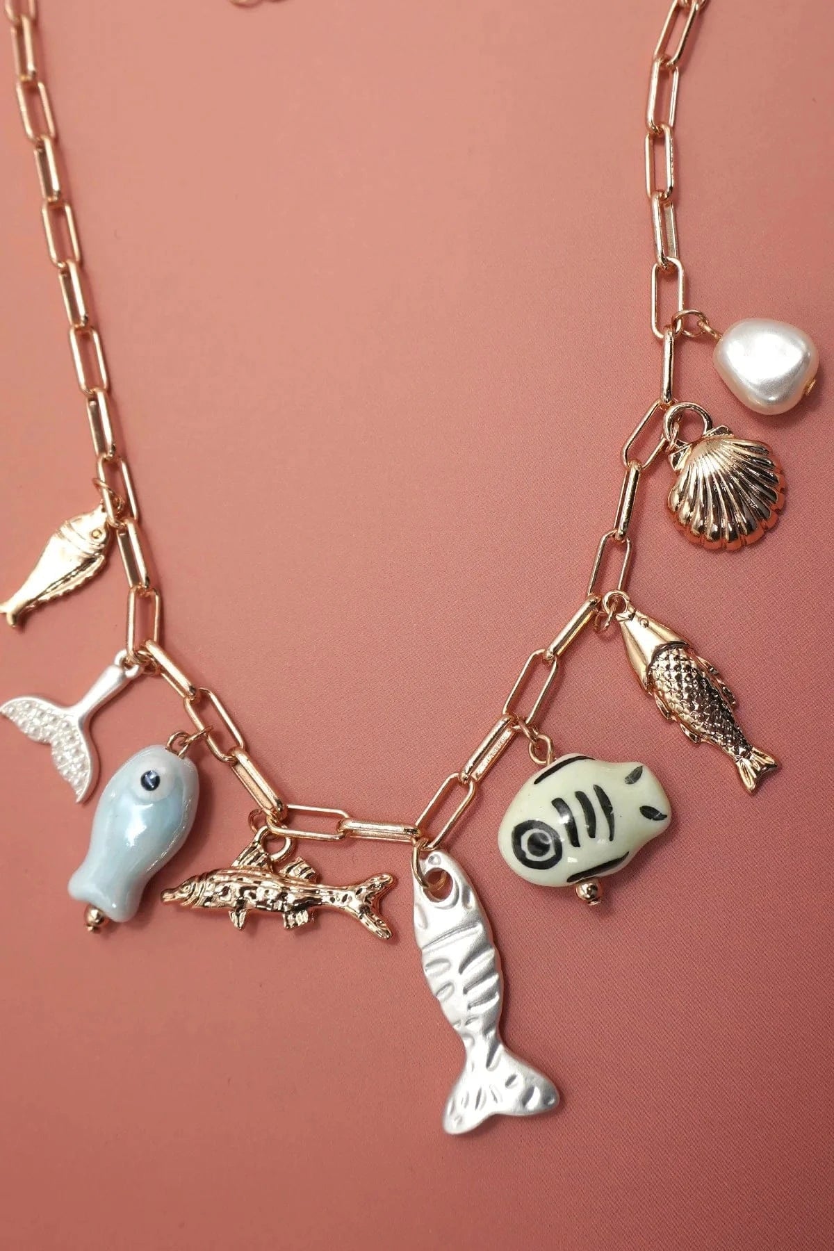 Coastal By Gypsy Outlaw Porcelain Charm Necklace
