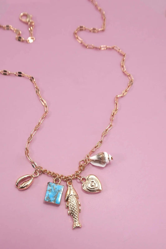 Turquoise Tide Charm Necklace