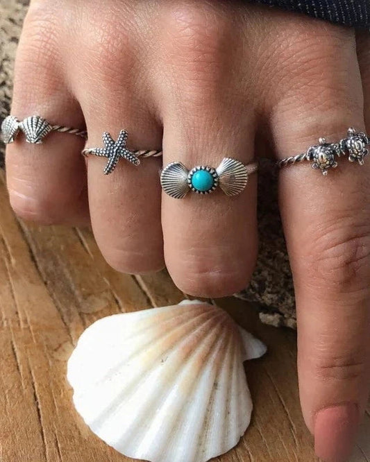 Coastal Charm Ring Set