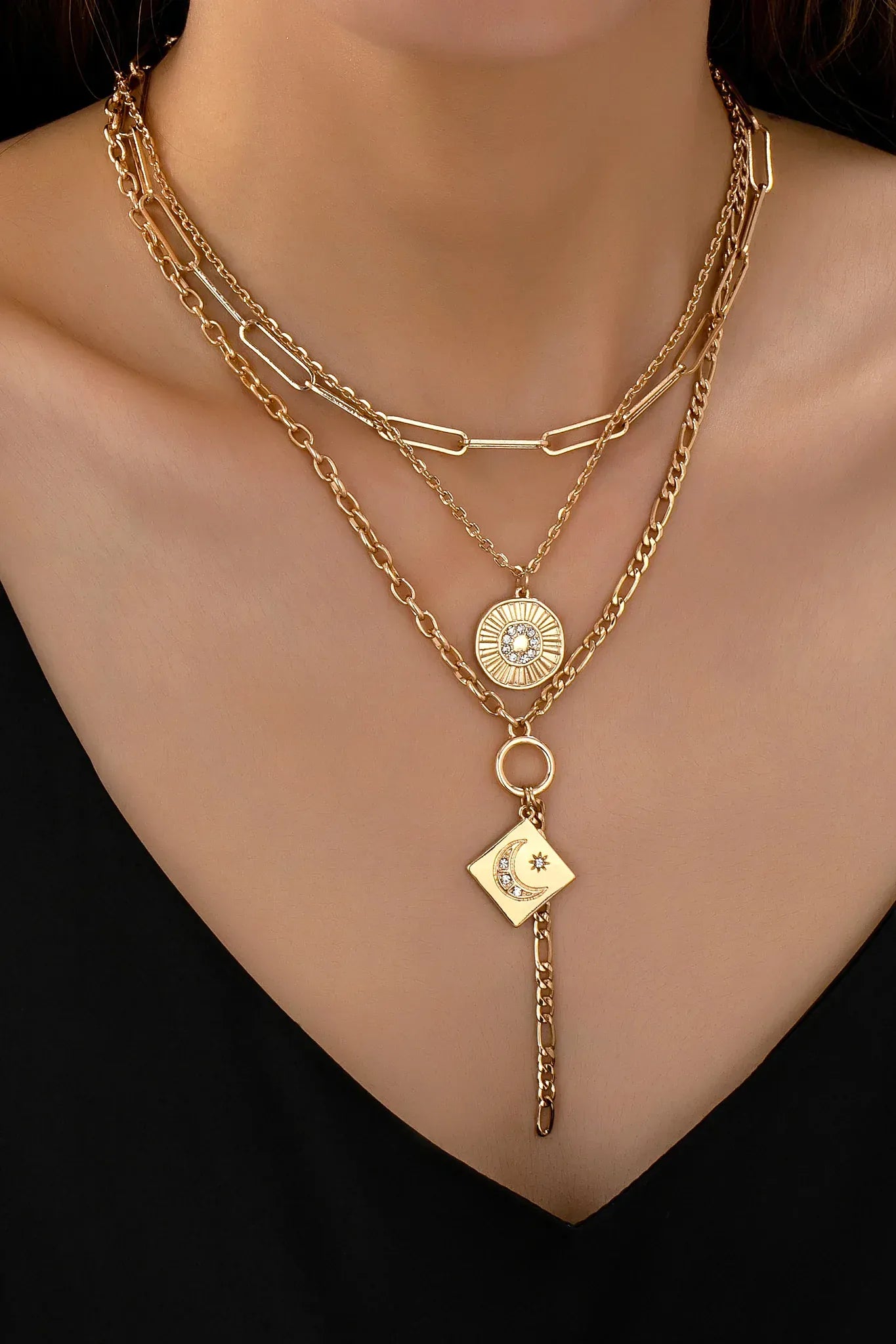 Coastal By Gypsy Outlaw Moon Necklace Stack