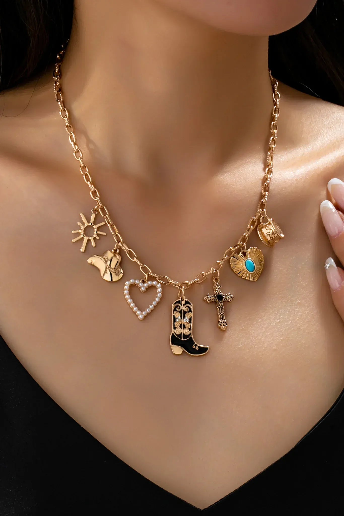 Coastal By Gypsy Outlaw Boot Charm Necklace