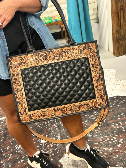 Chanel Me Cowgirl Tooled Tote Bag