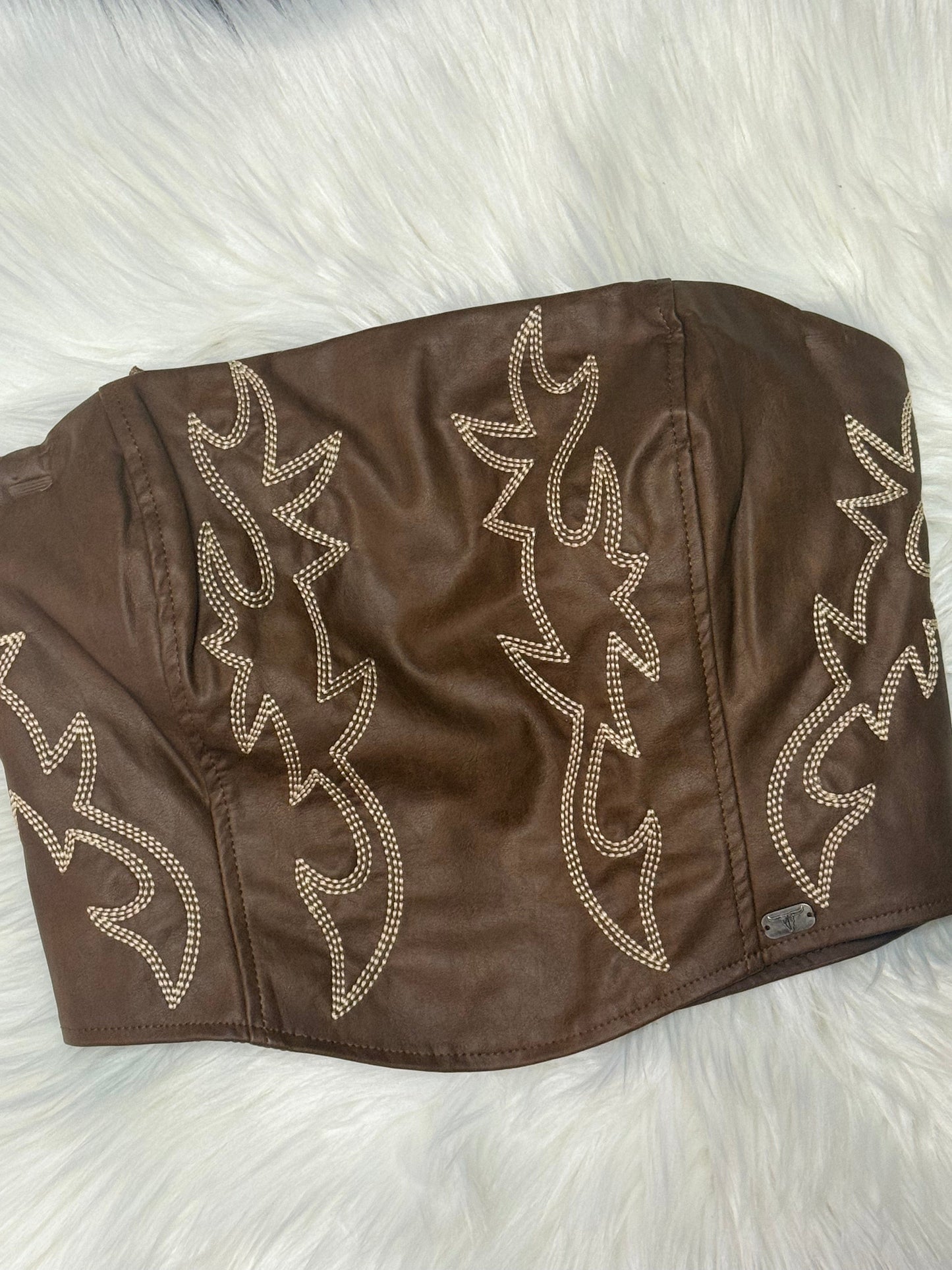 Boot Stitch Leather Corset