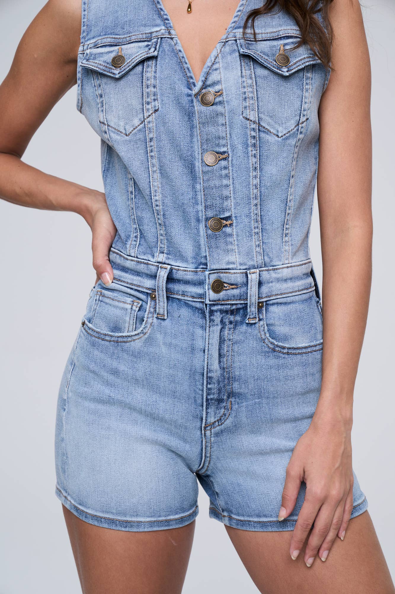 Festival Ready Denim Romper