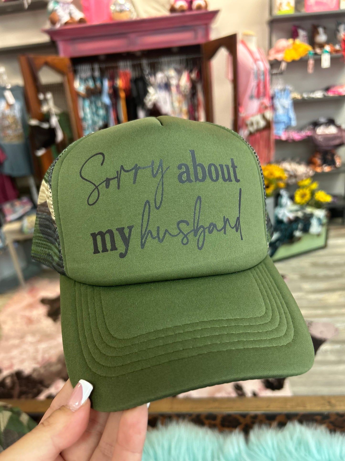 Sorry About My Husband Trucker Hat