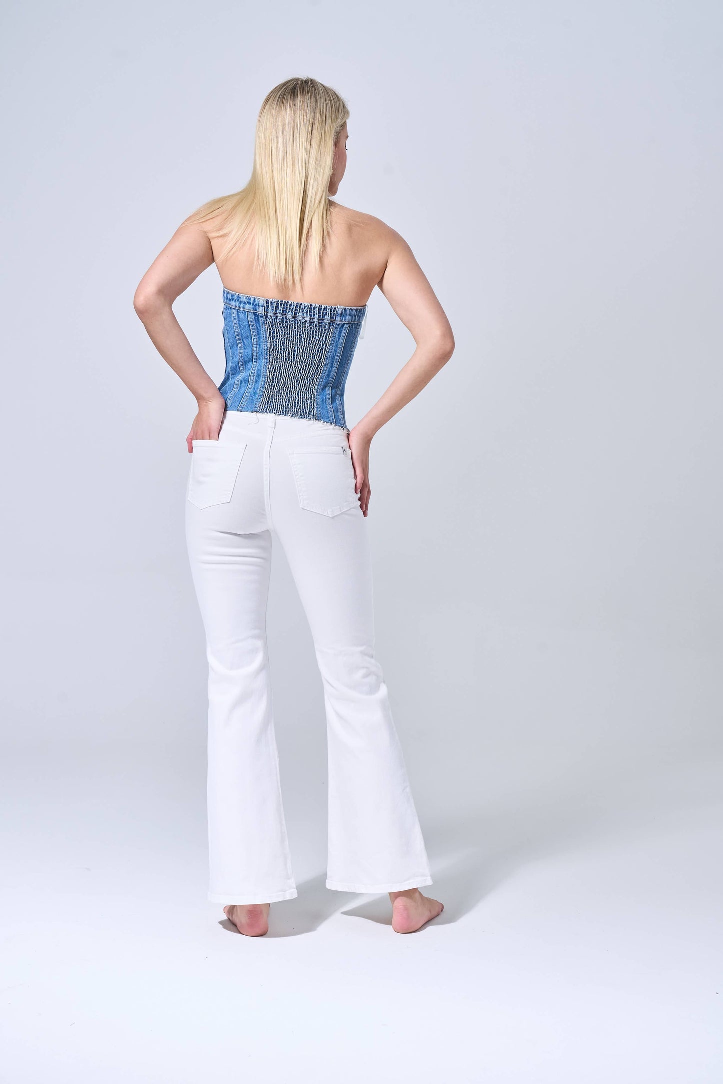 The Rustler's White Flare Denim