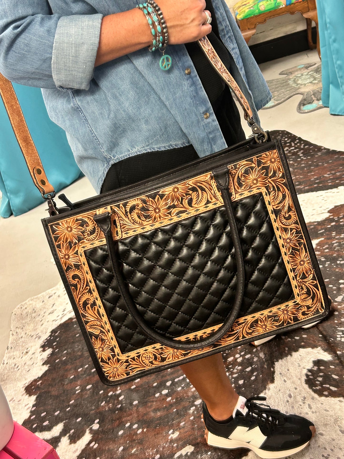 Chanel Me Cowgirl Tooled Tote Bag